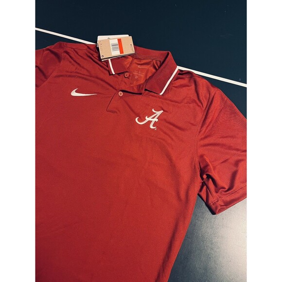 NEW Nike University Of Alabama Crimson Tide NCAA Dri-Fit Polo LARGE Football NWT - Picture 1 of 7